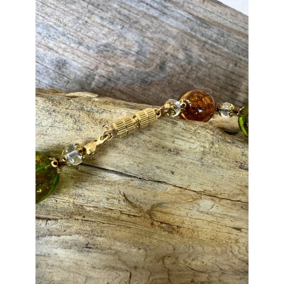 Murano Glass Beaded Multicolor Necklace With Gold-Tone Clasp - Picture 5 of 7